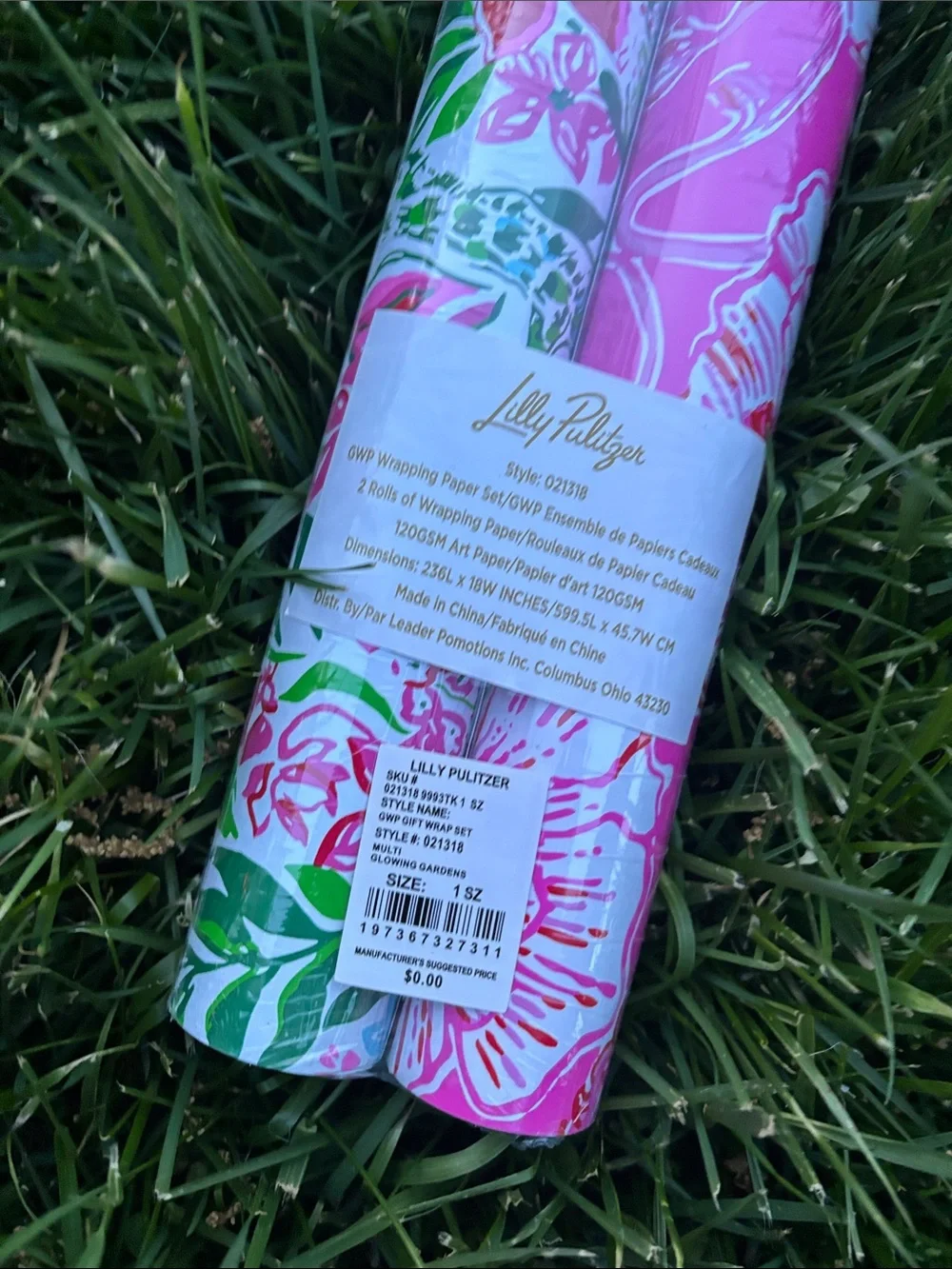 NWT Lilly Pulitzer Wrapping Paper Set in Glowing Gardens